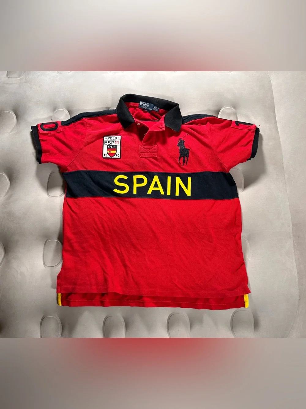 Polo Ralph Lauren Red Spain Big Pony Retro Chief Keef Rare 2XL RARE #10 HTF